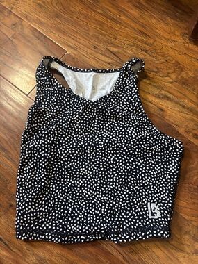 BuffBunny Black & White Dot Racerback Tank Top
